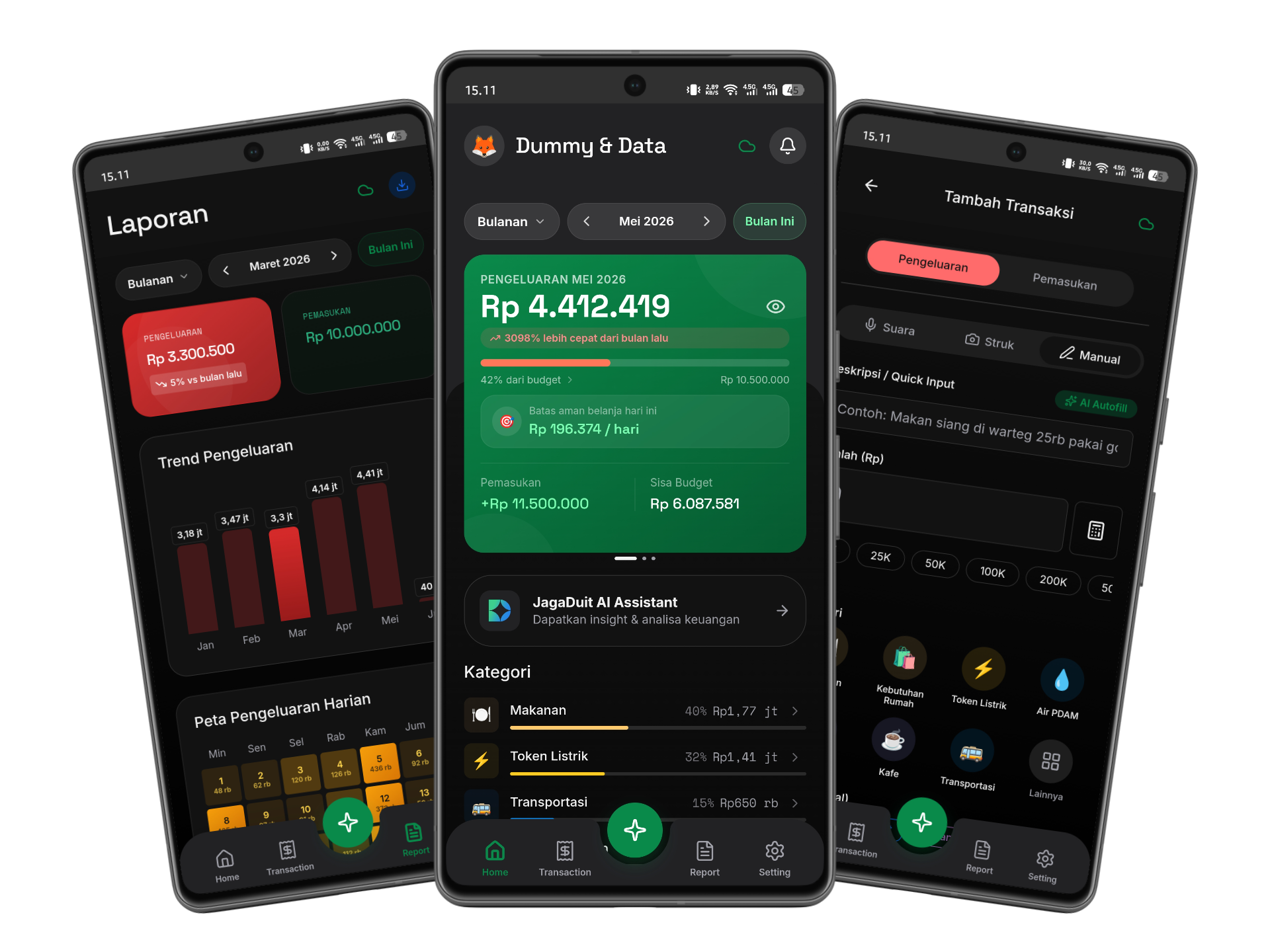 JagaDuit App Preview - Dark